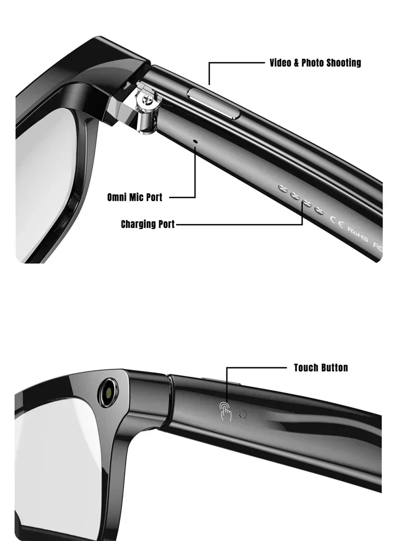 Lenovo Next-Gen Smart AI Glasses - HD Camera, Bluetooth Audio & UV Protection