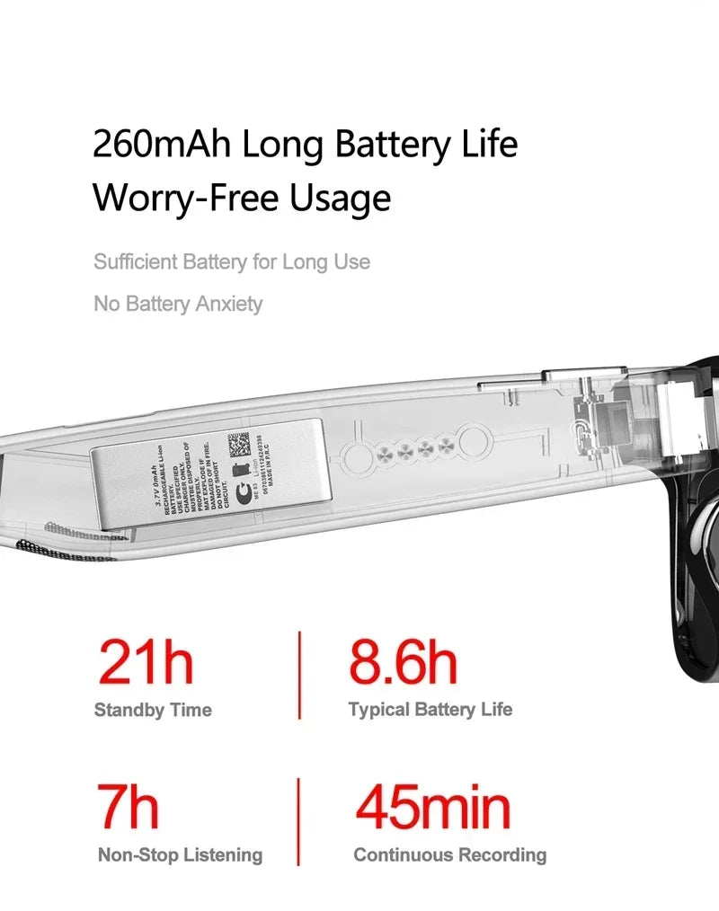 Lenovo Next-Gen Smart AI Glasses - HD Camera, Bluetooth Audio & UV Protection