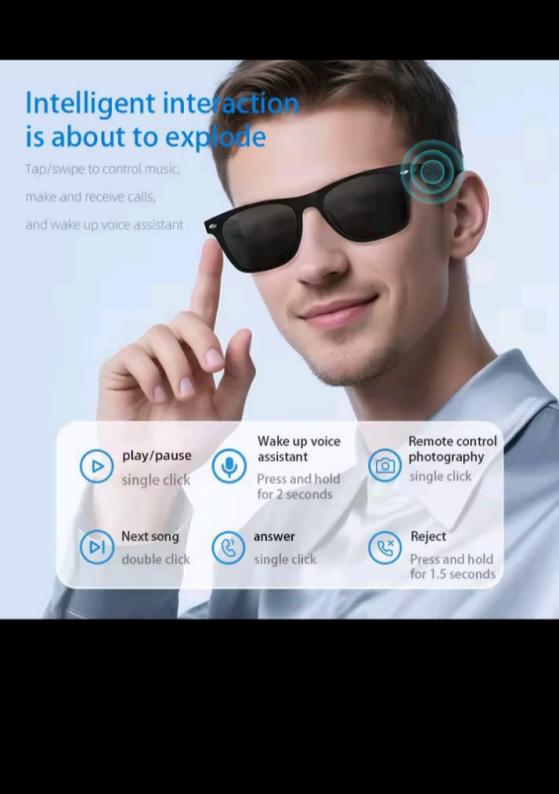 Lenovo Next-Gen Smart AI Glasses - HD Camera, Bluetooth Audio & UV Protection