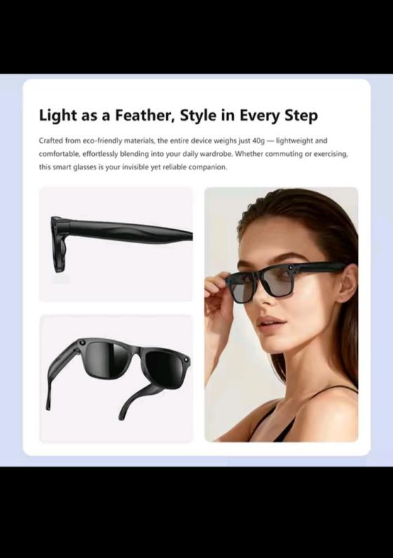 Lenovo Next-Gen Smart AI Glasses - HD Camera, Bluetooth Audio & UV Protection