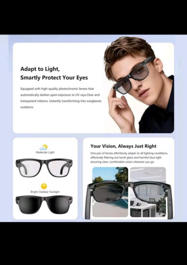 Lenovo Next-Gen Smart AI Glasses - HD Camera, Bluetooth Audio & UV Protection