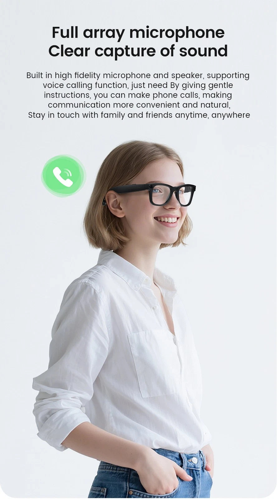 Lenovo Next-Gen Smart AI Glasses - HD Camera, Bluetooth Audio & UV Protection